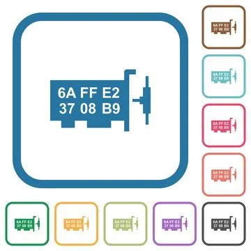 Network mac address simple icons Stock Illustration