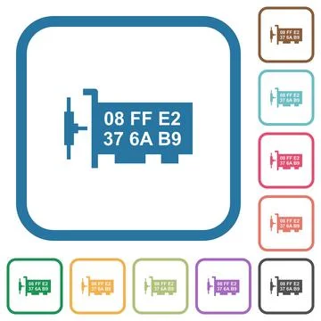 Network mac address simple icons Stock Illustration