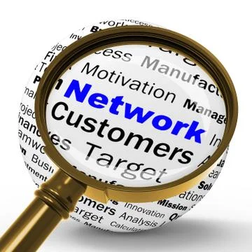 Network magnifier definition means global communications and online technolog イラスト素材