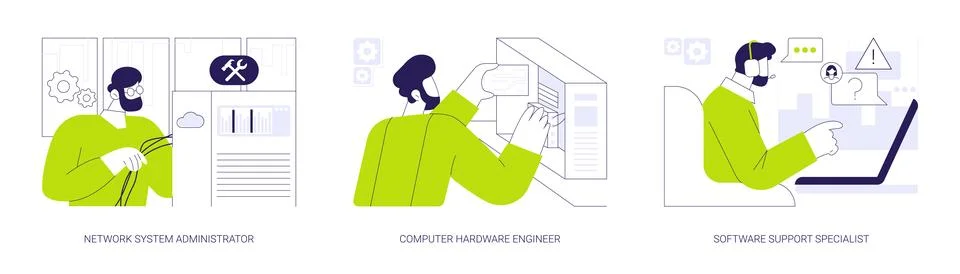Network maintenance and administration abstract concept vector illustrations. イラスト素材