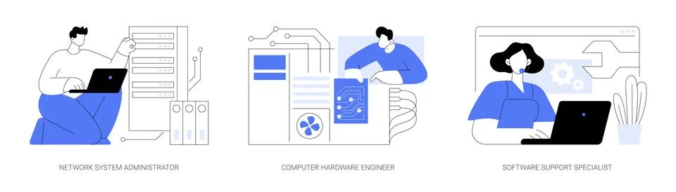 Network maintenance and administration isolated cartoon vector illustrations se Stock Illustration