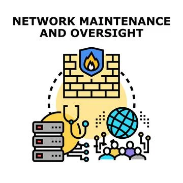 Network maintenance and oversight ensuring robust it security Stock Illustration