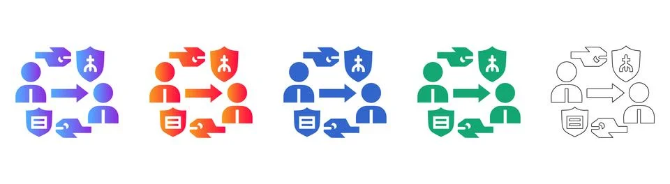 Network Maintenance and Security Icons 스톡 일러스트