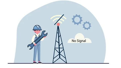 Network Maintenance with Repairman fixing Internet Problem Cartoon Animatio.. Stock Footage 304096011