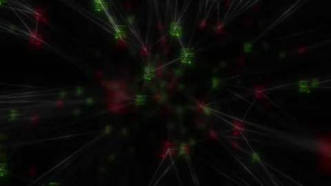 The network makes calculations and colours the text data in green and red Stock Footage 240462956
