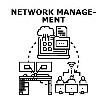 Network management planning and it infrastructure concept Stock Illustration