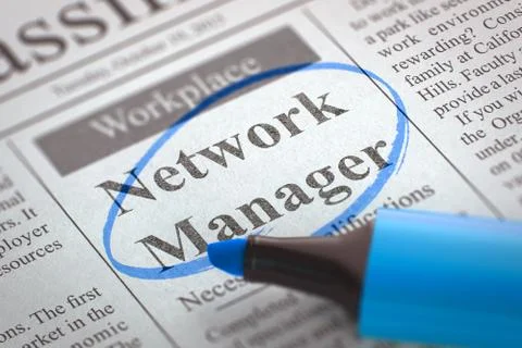 Network Manager Hiring Now. 3D Stock Illustration