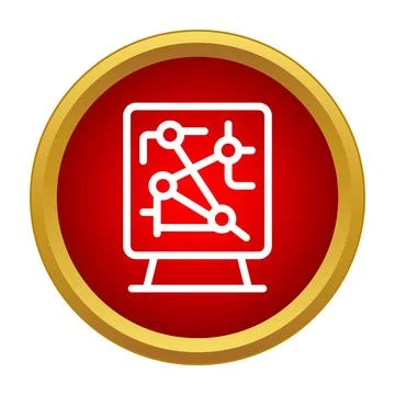 Network map icon showing route connection and logistics Stock Illustration