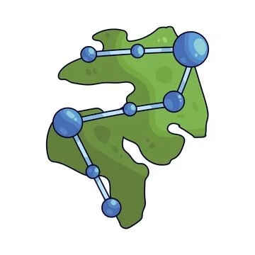 Network map illustration イラスト素材