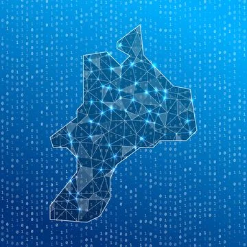 Network map of Mayreau. Island digital connections map. Technology, interne.. 스톡 일러스트