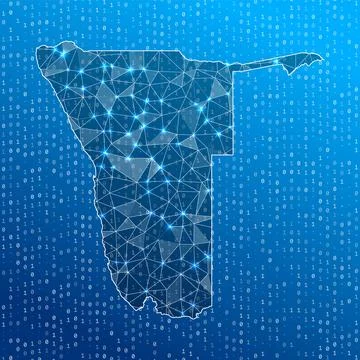 Network map of Namibia. Country digital connections map. Technology, intern.. 스톡 일러스트