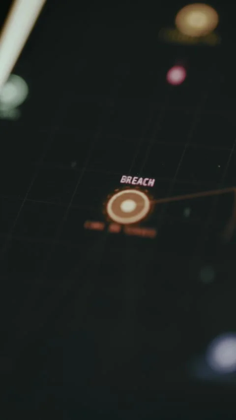 Network Map, Node Blinks BREACH When Compromised Stock Footage 331130346
