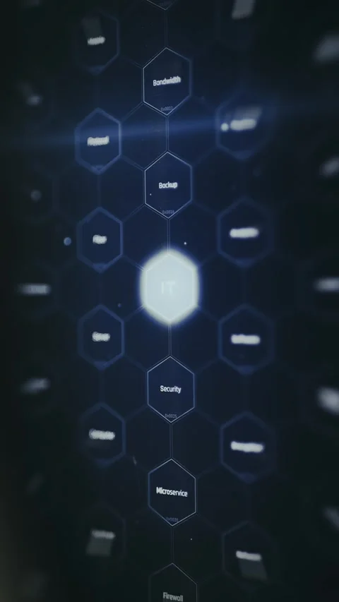 Network mapping interface highlighting IT system architecture Stock Footage 335493886