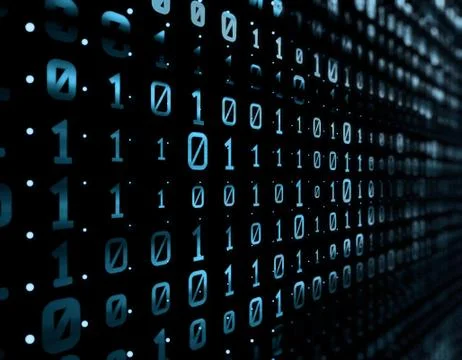 Network matrix composed of binary codes, data transmission and storage Stock Illustration