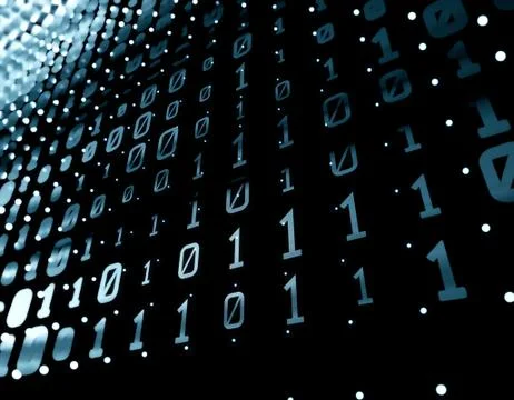 Network matrix composed of binary codes, data transmission and storage Stock Illustration