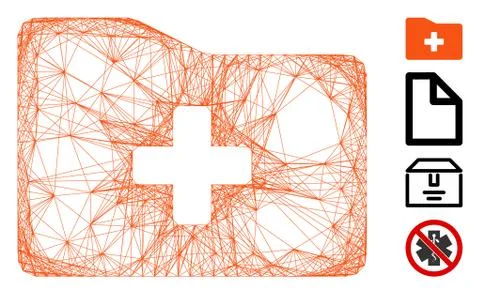 Network Medical Folder Vector Mesh Stockillustratie
