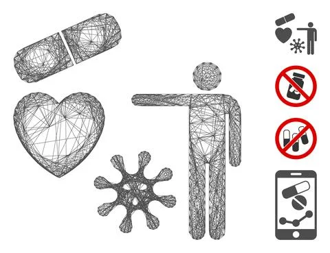 Network Medical Objects Presentation Vector Mesh Stock Illustration