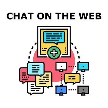 Network messaging connecting users online via digital chat Stock Illustration
