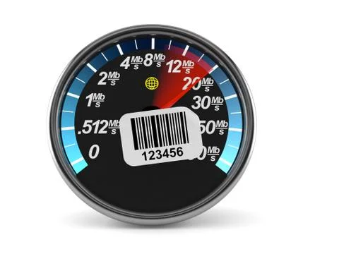 Network meter with barcode sticker Stock Illustration