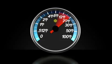 Network meter on black background Illustrazione stock