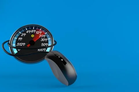 Network meter with computer mouse Stock Illustration
