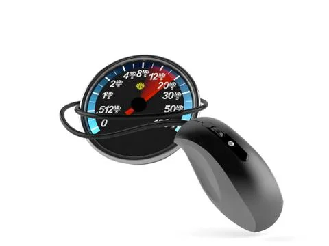 Network meter with computer mouse Stock Illustration