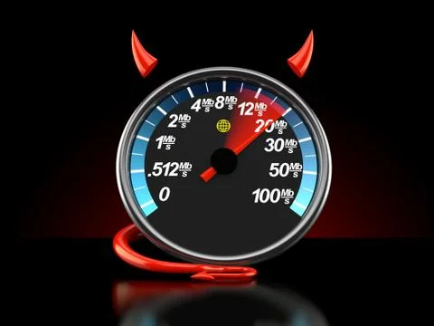 Network meter with devil horns and tail Stock Illustration