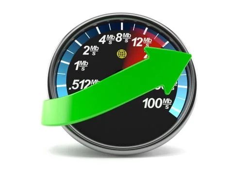 Network meter with green arrow Stock Illustration