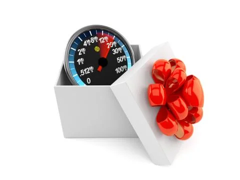 Network meter inside gift Stock Illustration