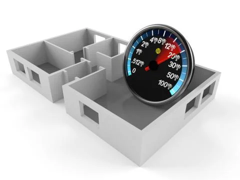 Network meter inside house plan Stock Illustration