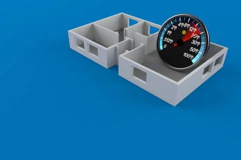 Network meter inside house plan Stock Illustration