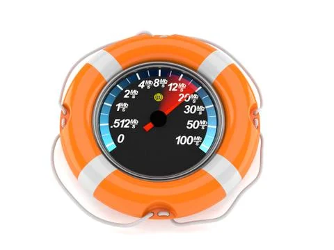 Network meter inside life buoy Stock Illustration