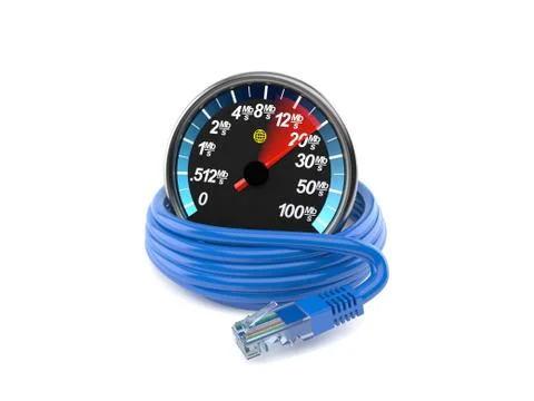 Network meter with network cable Stock Illustration
