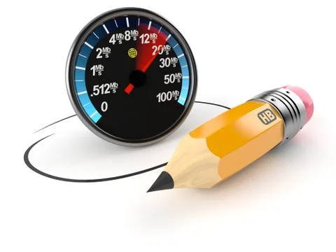 Network meter with pencil Stock Illustration