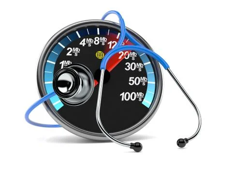 Network meter with stethoscope Stock Illustration