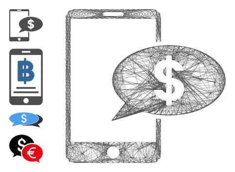 Network Mobile Financial Message Vector Mesh Stock Illustration