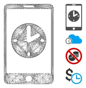 Network Mobile Time Vector Mesh Stock Illustration