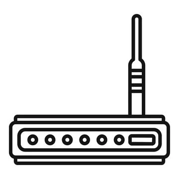 Network modem icon outline . Internet router Stock Illustration