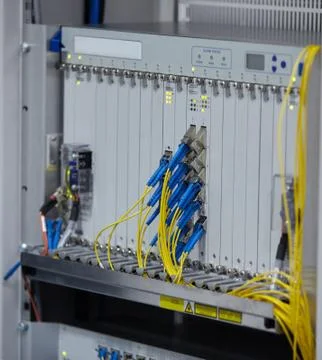 Network  modern server room Stock Photos