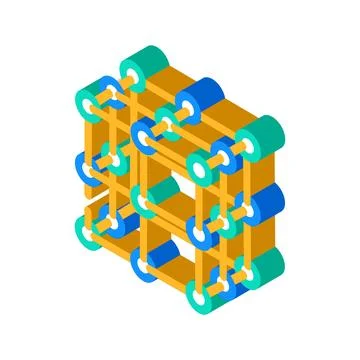 Network molecular structure isometric icon vector illustration Stock Illustration