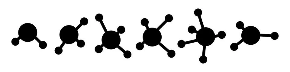 Network, molecule, atom or structure icon. Vector illustration isolated on white Stock Illustration