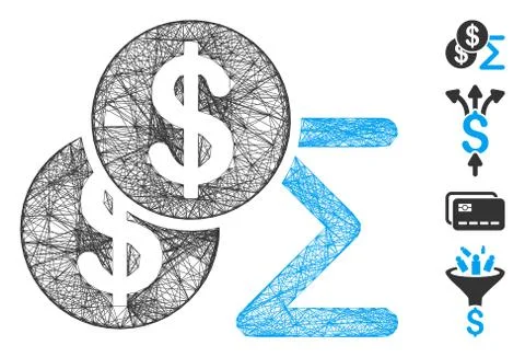 Network Money Summary Vector Mesh イラスト素材