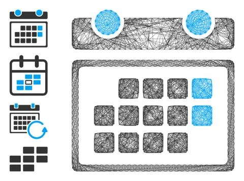 Network Month Calendar Vector Mesh Stock Illustration