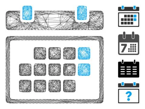 Network Month Calendar Vector Mesh Stock Illustration