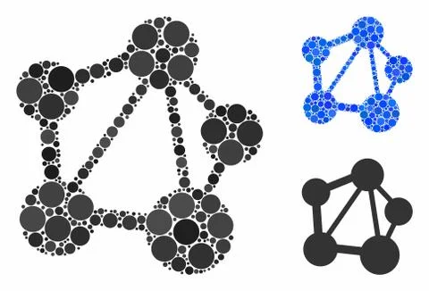 Network Mosaic Icon of Circle Dots Stock Illustration