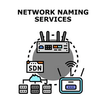Network naming services infrastructure concept planning Stock Illustration