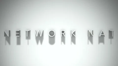 Network nat 3D title animation with shadows on a white background Stock Footage 297012361