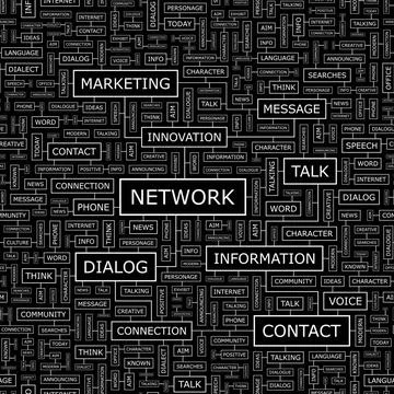 NETWORK NETWORK. Seamless pattern. Word cloud illustration. Copyright: xZo... Stock Photos