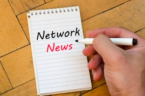 Network news concept on notebook Stock Photos