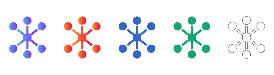 Network Node and Connection Icons Stock Illustration